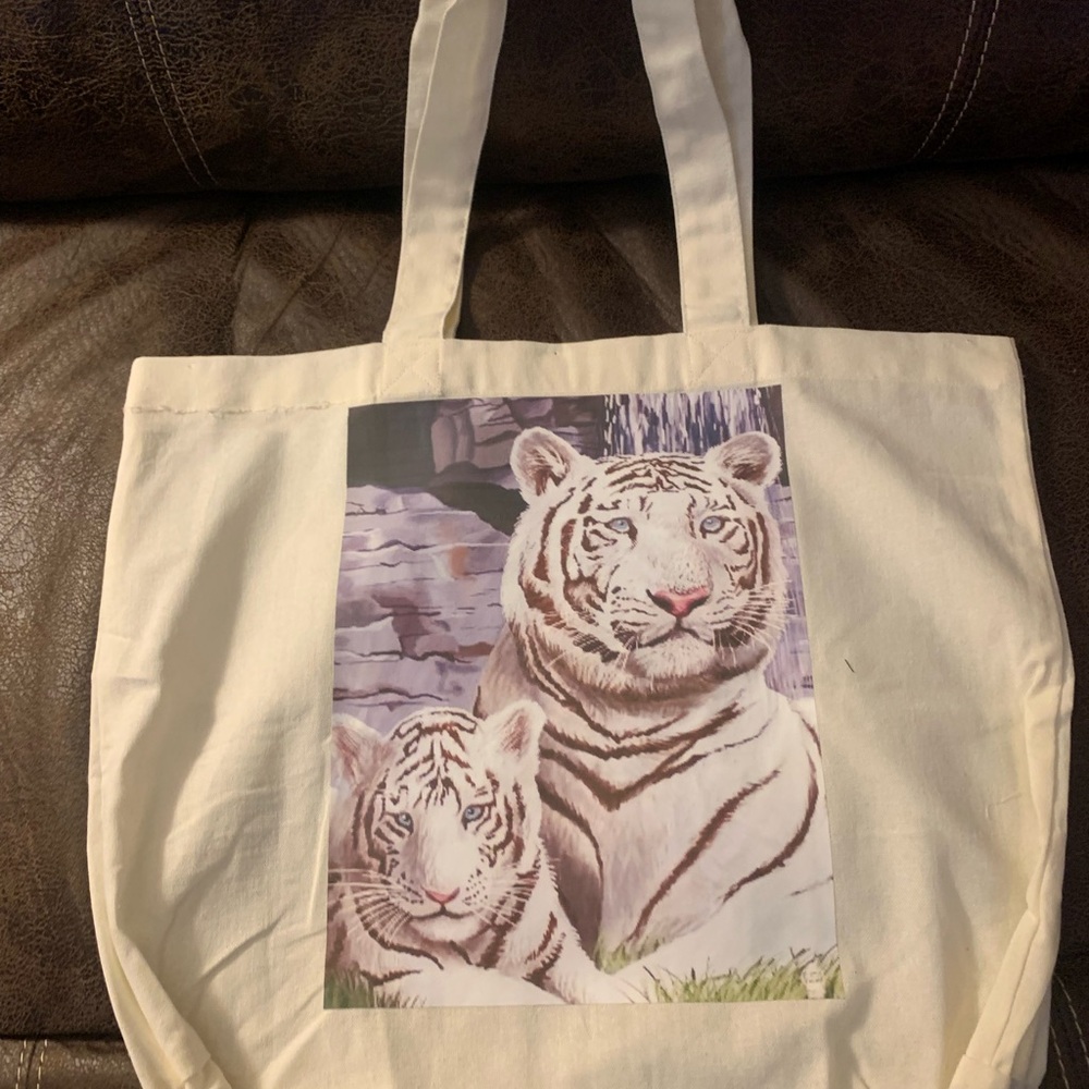 White Tiger Canvas Tote Bag